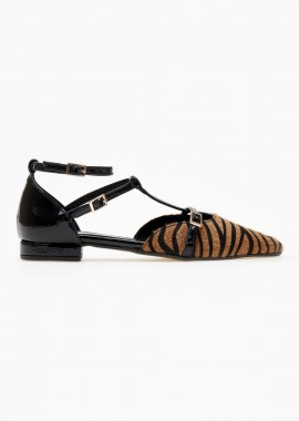 TFP - TFP Ponyskin Pointed Ballerinas - 122 - Black/Beige