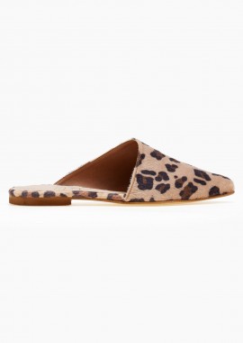 Estil - Estil Pointed Toe Flat Mules - 21 (ponyskin) - Leopard
