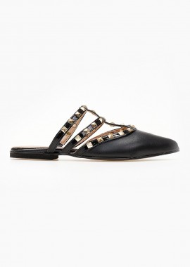 Estil - Estil Mules with Studs - 450 ( ματ) - Black