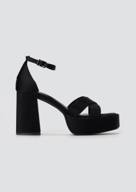 TFP - TFP Πλατφόρμες Πέδιλα - 2410 - Black Satin