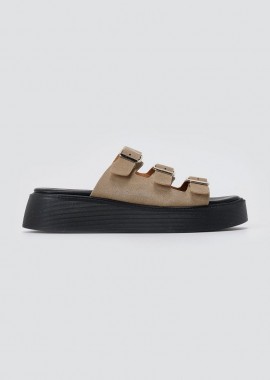 Estil - Estil Flatform σανδάλια - 26NK-1721 - Taupe Σουέτ