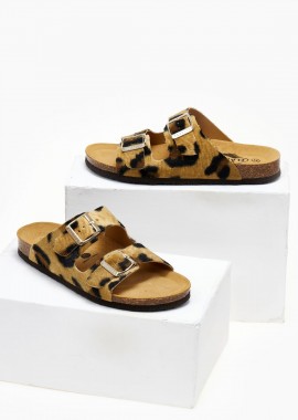 Plakton - Plakton Σανδάλια με συνθετικό ponyskin - 180010 (AFRICA) - Animal print