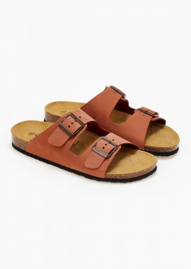 Plakton - Plakton Δερμάτινα ανατομικά σανδάλια - 180010 (nubuck 2) - Τερακότα