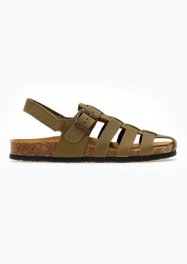 Plakton - Plakton Δερμάτινα Fisherman σανδάλια - 185976 (NOBUCK 2) - Χακί