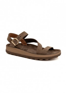 FANTASY SANDALS - FANTASY SANDALS Δερμάτινα σανδάλια με λουράκι στον αστράγαλο - S339 EMMA - Taupe