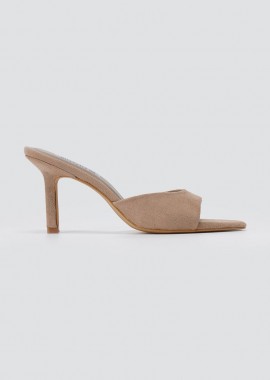 BOTEGGA 22 - BOTEGGA 22 Mules με λεπτό τακούνι και φαρδιά φάσα - BOT19 - Beige Suede