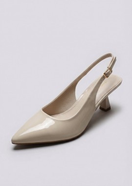Ideal shoes - Ideal shoes Γόβες Slingback - 5552 - Beige Patent