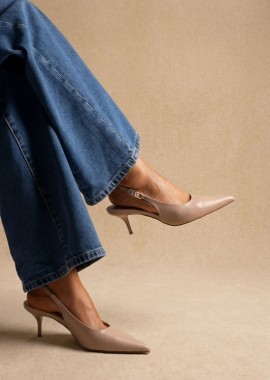Stephan - Stephan Γόβες Slingback Kitten Heel - TH-17 - Taupe Matte