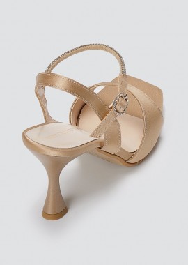 TFP - TFP Πέδιλα με λεπτό τακούνι - 7715 - Beige Satin