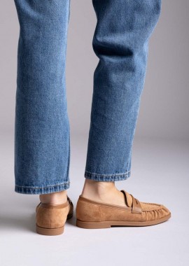 Ideal shoes - Ideal shoes Suede Loafers - 9733 - Tan Suede
