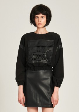Cutcuutur - Blouse With Patch-Pocket In Black