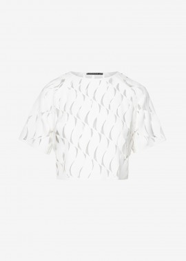 Cutcuutur - Cropped T-Shirt with Reglan Sleeves In White