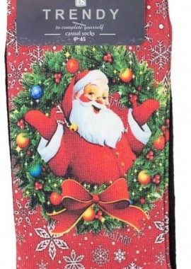 Trendy - Unisex χριστουγεννιάτικες κάλτσες CHRISTMAS WREATH Βαμβακερές Trendy 30609 Μαύρο