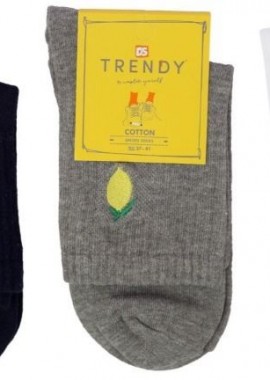 Trendy - Γυναικείες ημίκοντες κάλτσες LEMON II Βαμβακερές 3 ζευγάρια Trendy 33537 Πολύχρωμο