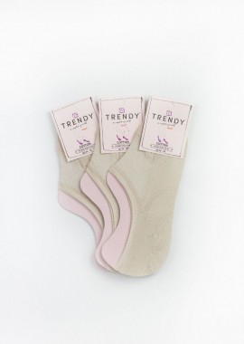 Trendy - Γυναικεία σουμπά MELANIE 3 ζευγάρια Βαμβακερά Trendy 37383 Μπέζ