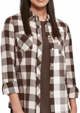 Urban Classics - Ladies Turnup Checked Flanell Shirt Urban Classics TB1280-04017 pink/brown