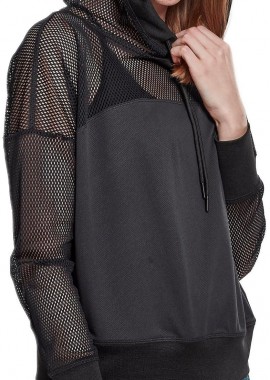 Urban Classics - Ladies Mesh Hoody Urban Classics TB2027-00007 black