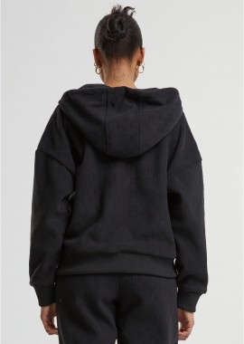 Urban Classics - Ladies Jacquard Velvet Oversized Zip Hoody Urban Classics TB7121-00007 black