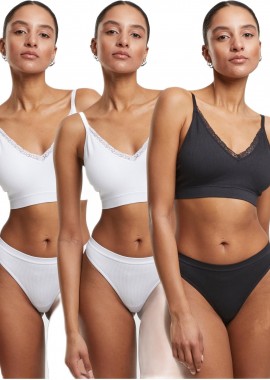 Urban Classics - Ladies Rip Tanga 3-Pack Urban Classics TB7671B-14356 white+white+black