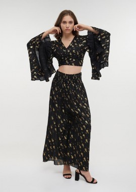 - Crop Top BLE Κρουαζέ Με Χρυσό Prnt