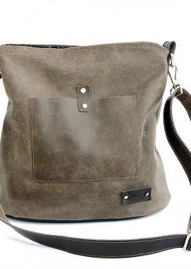 - Τσάντα Ώμου 'Shoulder-Grey Leather'