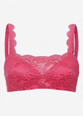 - Bralette με δαντέλα σε φουξ χρώμα