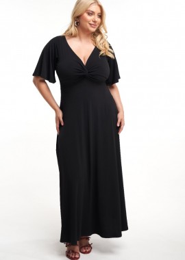 - Φόρεμα K/M με κόμπο σε μαύρο χρώμα plus size