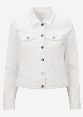 - Jean Jacket με τσέπες μπροστά σε denim white χρώμα