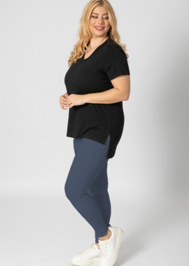 - Κολάν heavy ελαστικό σε μπλε χρώμα plus size