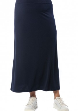 - Μακριά φούστα εβαζέ σε light ποιότητα με λάστιχο στη μέση σε μπλε χρώμα