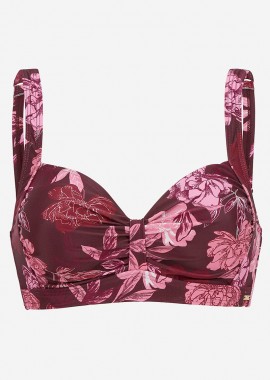 - Floral bikini-top και σούρα σε μπορντώ χρώμα