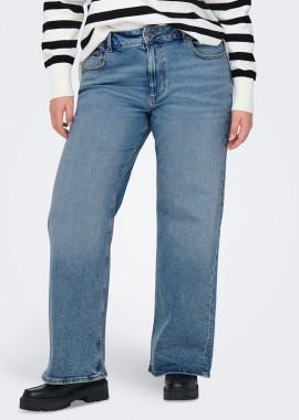 - Jean παντελόνι ψηλόμεσο σε denim light blue χρώμα
