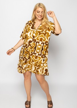 - Σεμιζιέτα boho με τσέπες σε καφέ χρώμα plus size