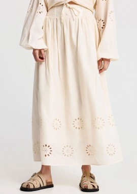 Funky Buddha - Funky Buddha Γυναικεία μάξι φούστα FBL013-119-14 Εκρου