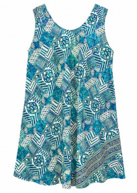 Potre OR - Plus Size Midi Φόρεμα με Γεωμετρικό Μοτίβο Βεραμάν 27359