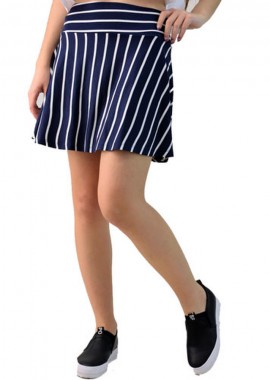 First Woman - Φούστα ριγέ μίνι Μπλε 732