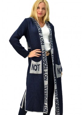 Caroon - Πλεκτή ζακέτα not normal Μπλε Σκούρο 3602