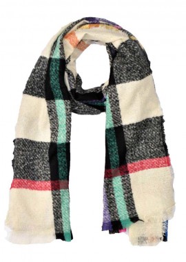 Potre OR - Γυναικείο κασκόλ καρό Μπεζ 4766