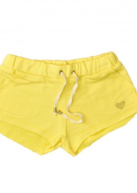 Summer - Γυναικείο σορτσάκι με σχέδιο καρδιά φούτερ Κίτρινο 8615