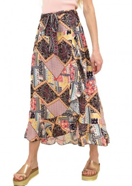 Potre OR - Γυναικεία φούστα εμπριμε Κοραλί 14558