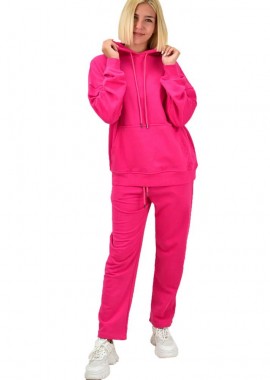 Potre OR - Φούτερ φόρμα σετ με κουκούλα Φούξια 17577