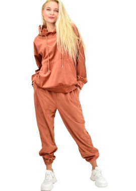 Potre OR - Γυναικείο σετ τύπου κοτλέ Κανελί 13351