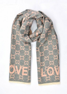 Potre OR - Κασκόλ με σχέδιο LOVE Ροζ 23012
