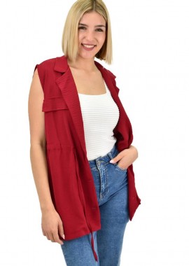 Potre OR - Γυναικείο πουκάμισο-ζακέτα με γιακά Μπορντώ 19573