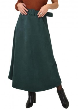 Potre OR - Μίντι σουέτ φούστα με ζώνη Κυπαρισσί 26166