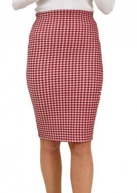 Potre OR - Μidi φούστα με λάστιχο στην μέση Κόκκινο 18568