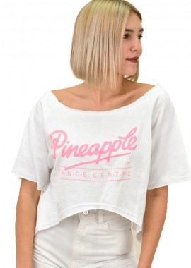 Potre OR - Γυναικεία crop ασύμμετρη μπλούζα φούτερ Λευκό 10950