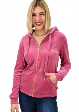 First Woman - Βελουτέ ζακέτα ροζ Ροζ 18733