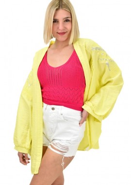 Potre OR - Γυναικείο πανωφόρι με παγέτα Κίτρινο 19455