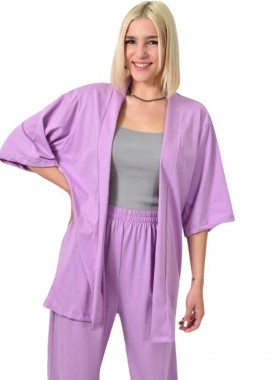 First Woman - Κιμονό ανάλαφρο μονόχρωμο Λιλά 23852
